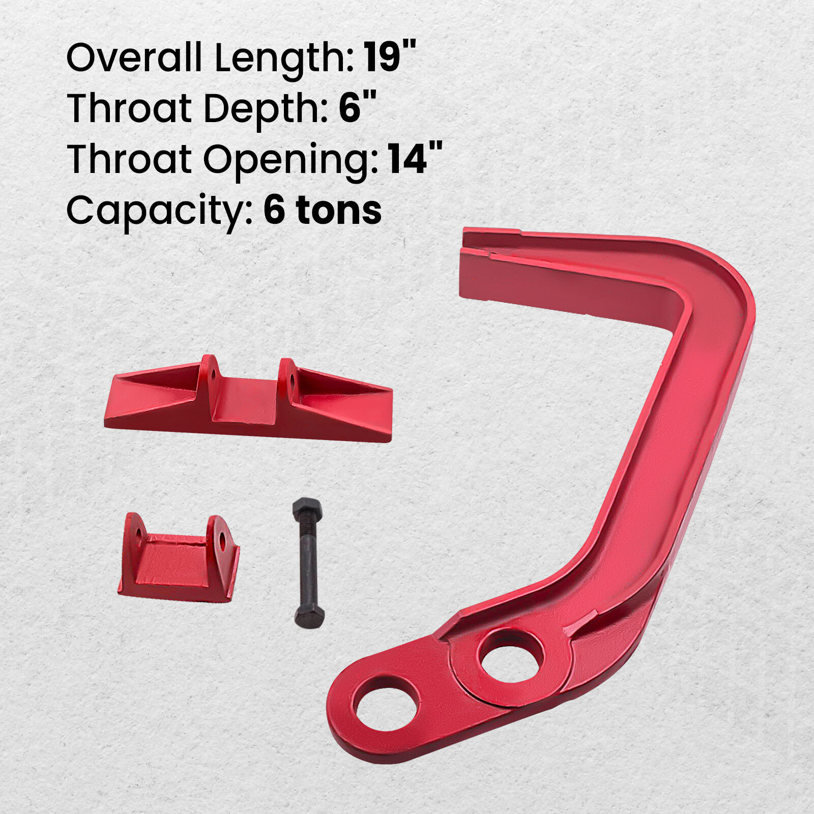 6 TON Deep Hook Clamp Auto Body Frame Jumbo Puller Pulling Kit Set Length 19"