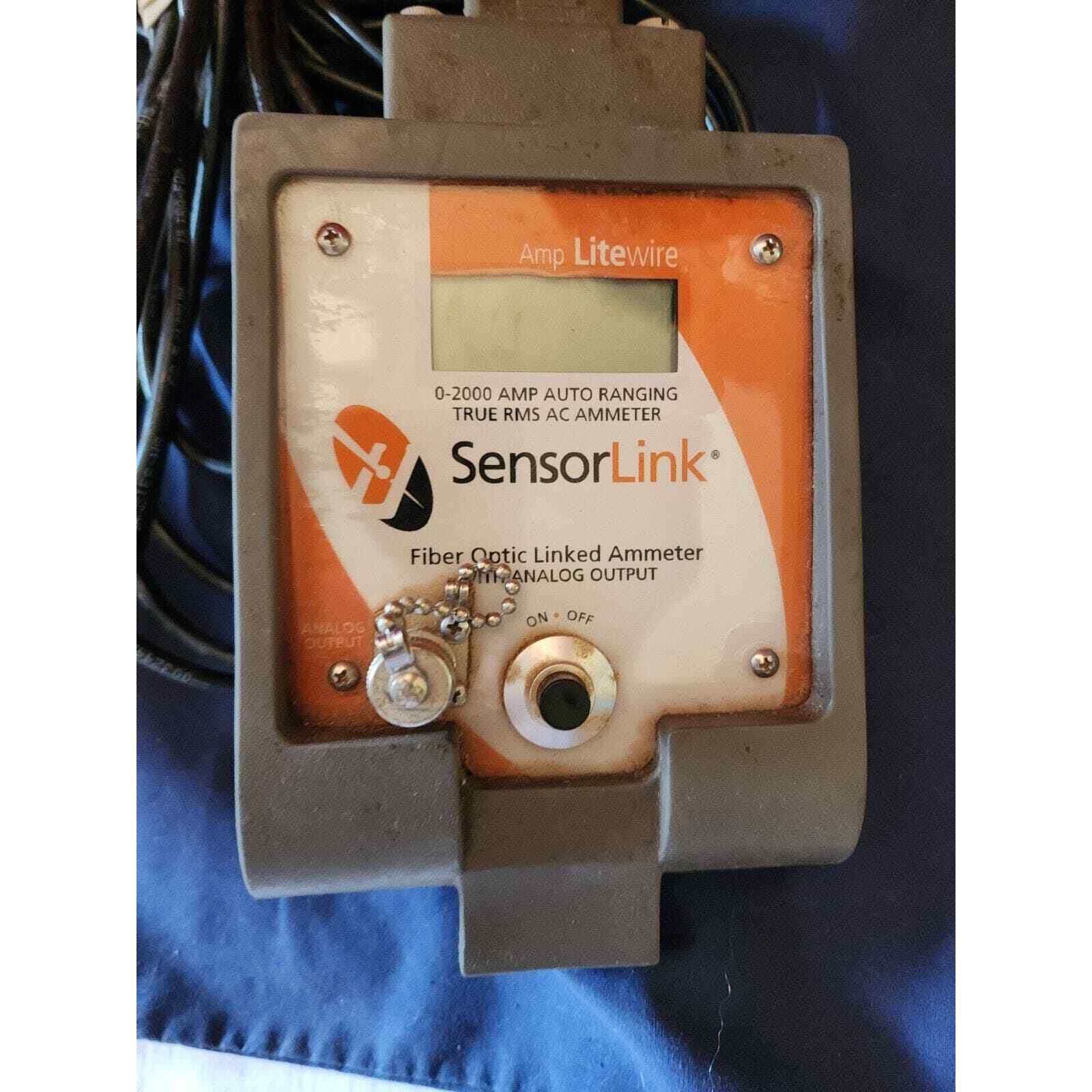 Lot of 2 Sensor Link Volt Litewire Fiber Optic Linked Ammeter w/analog output