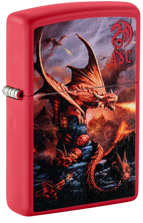 Zippo Anne Stokes Collection Fire Dragon Design Red Matte Color Image  46690
