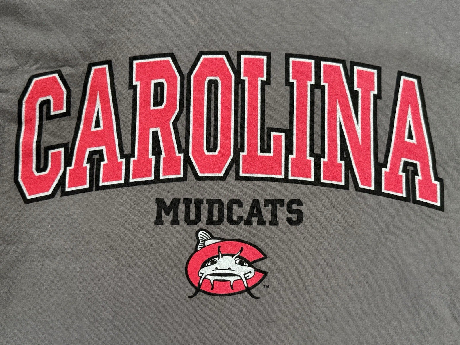 Carolina Mudcats Minor League Baseball Gray T-Shirt - Sz L / Large - NEW - USA