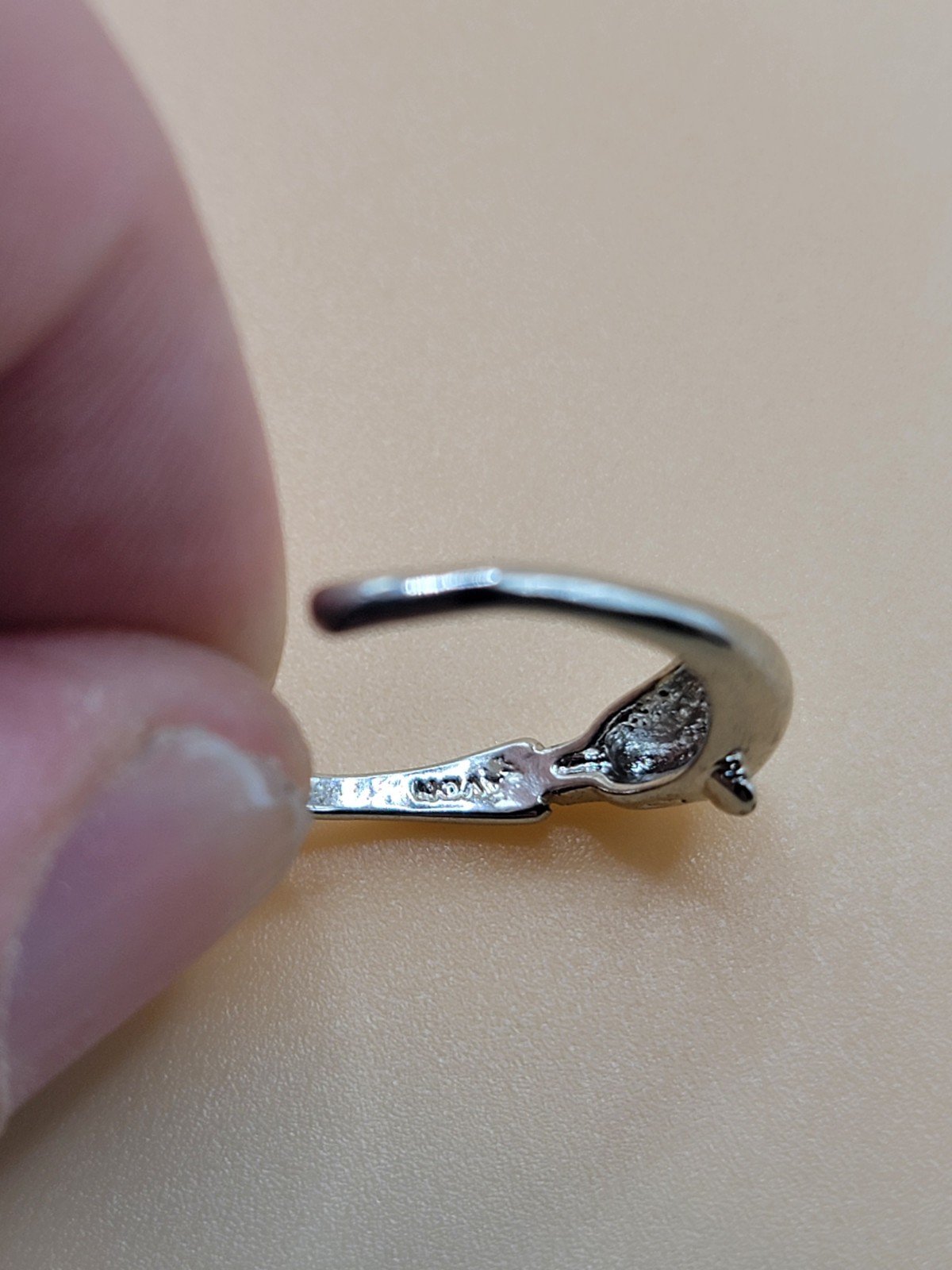 STERLING SILVER DOLPHIN TOE RING Marked 925 Sea Ocean Signed