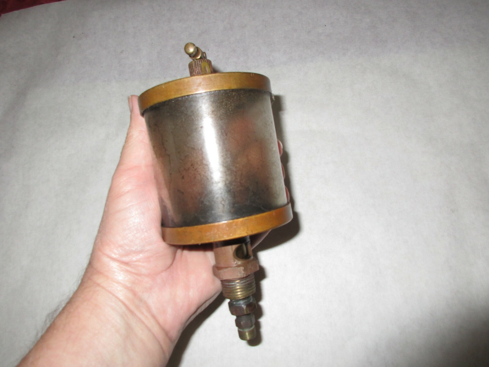 Vintage Essex No.5  Brass & Glass Oiler Lubricator - Steampunk