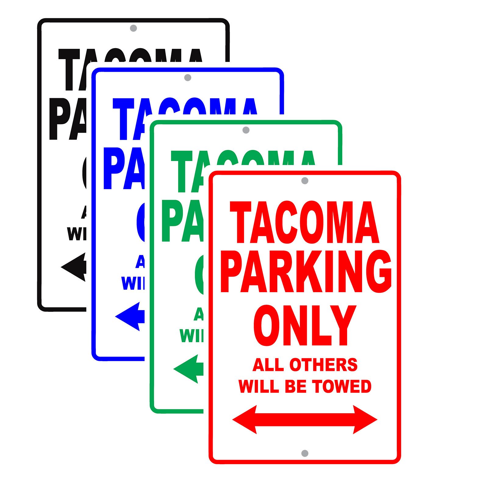 Tacoma Toyota Car Reserved Parking Only Others Towed Garage Aluminum Metal Sign