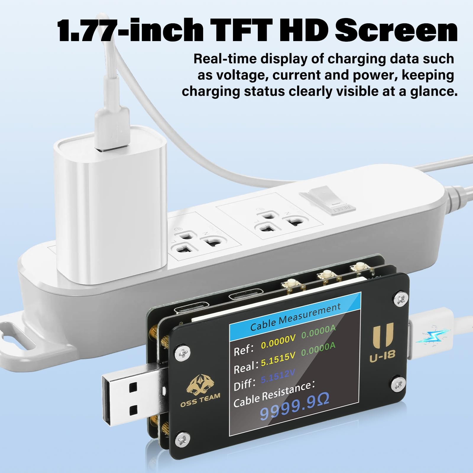 FORIOT USB C Power Meter Tester, PD Trigger & QC 3.0 Fast Charge Detector, 4-...