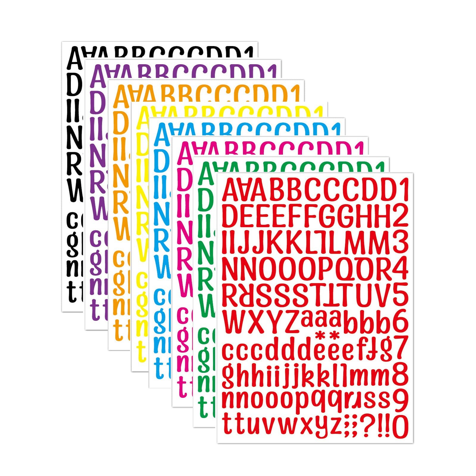 8 Sheets Alphabet Stickers Large 1008 Letter Stickers 1 inch Vinyl Self-Adhesive