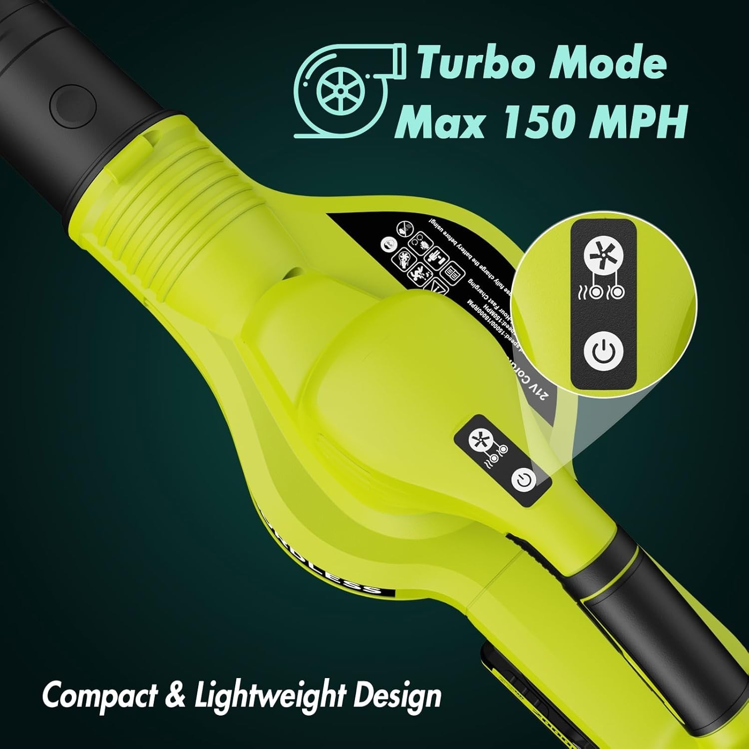 Lightweight 21V Leaf Blower with 2 Batteries, Fast Charging, Adjustable Speed