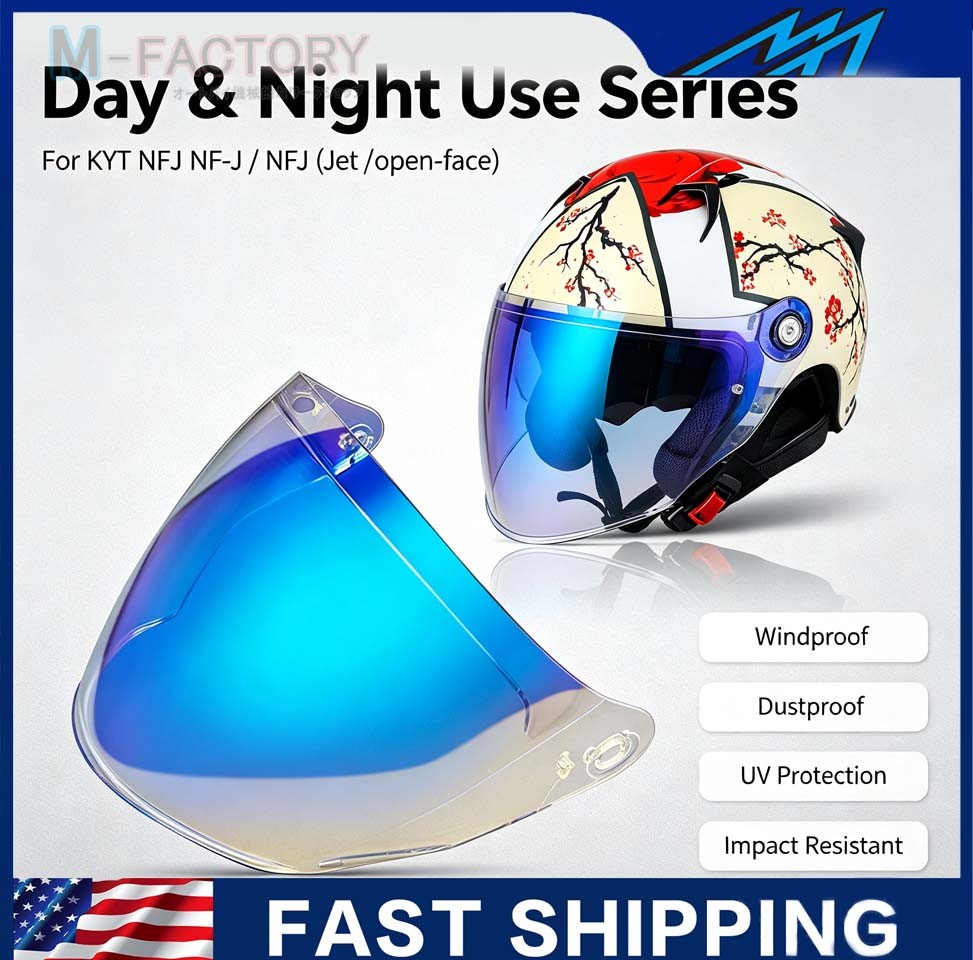 For KYT NFJ NF-J / NFJ (Jet ) Motorcycle Helmet Visor Tinted UV Anti-Scratch US