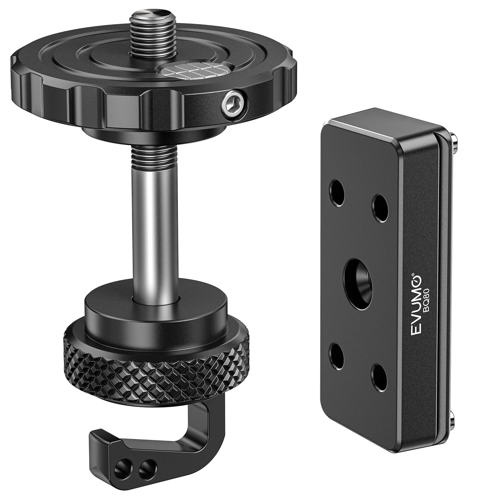 EVUMO Ball Head Conversion Kit for BOG DeathGrip Tripod, 6061-T6 Black