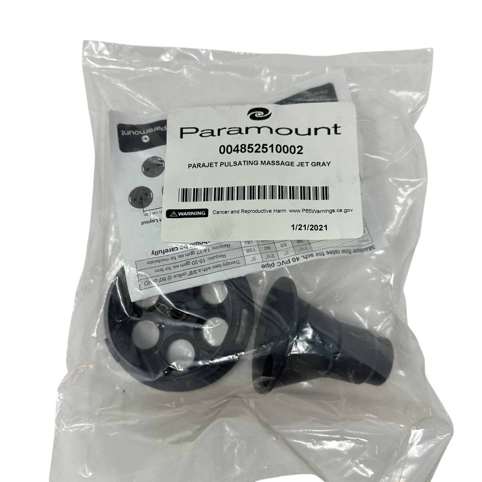 Hayward Paramount 004852510002 ParaJets Pulsating Massage Jet Twirlybyrd Gray