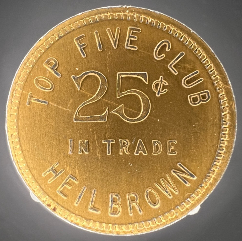 US Army Base Heilbrown HeilBronn Germany Top Five Club 25 Cent Token 29mm