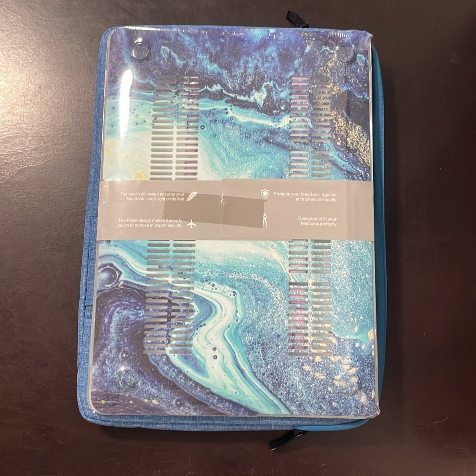 MacBook Air 13” shell and blue soft case