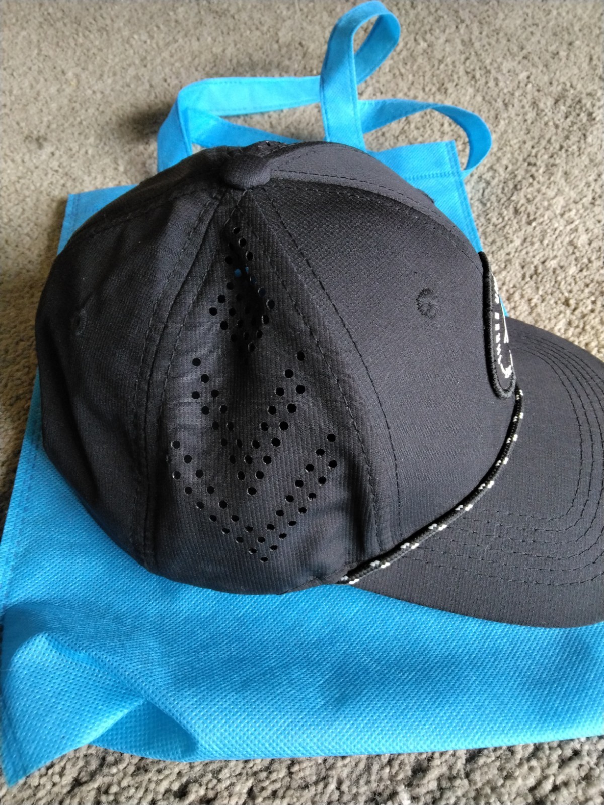 Three Under Golf Vented Cap - Est. MMXXI - Black & White Snap Back - Adjustable