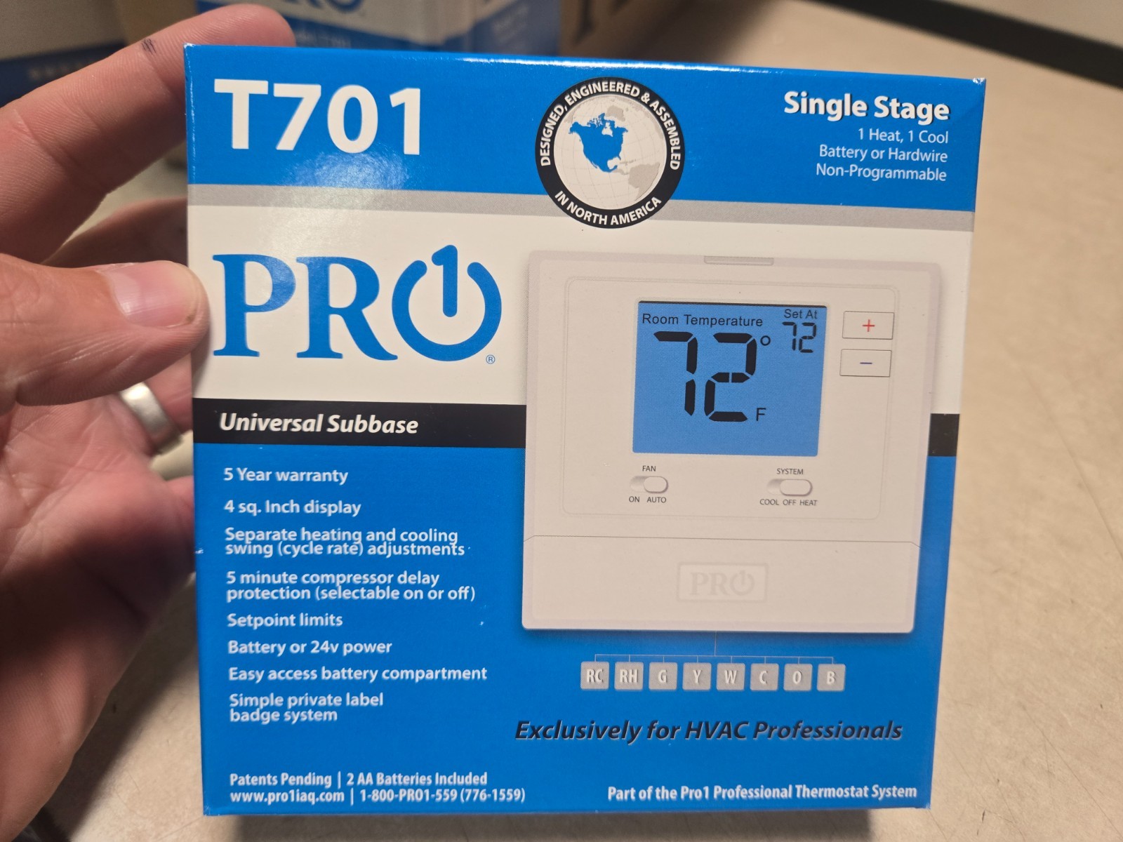 Pro1 T701 Single Stage Non-Programmable Wall Thermostat for 1 Heat/1 White