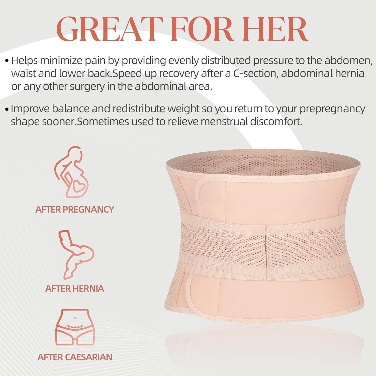 Abdominal Binder Postpartum Recovery Post Surgery C-Section Compression Belt 2XL