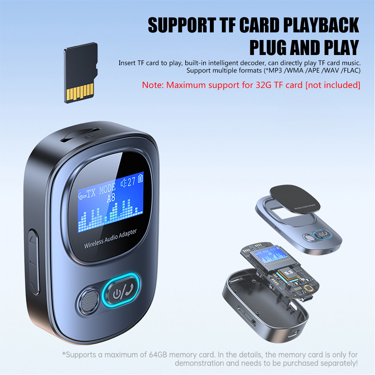 Bluetooth 5.3 USB Wireless Transmitter Portable Receiver Audio Adapter 3.5mm Aux