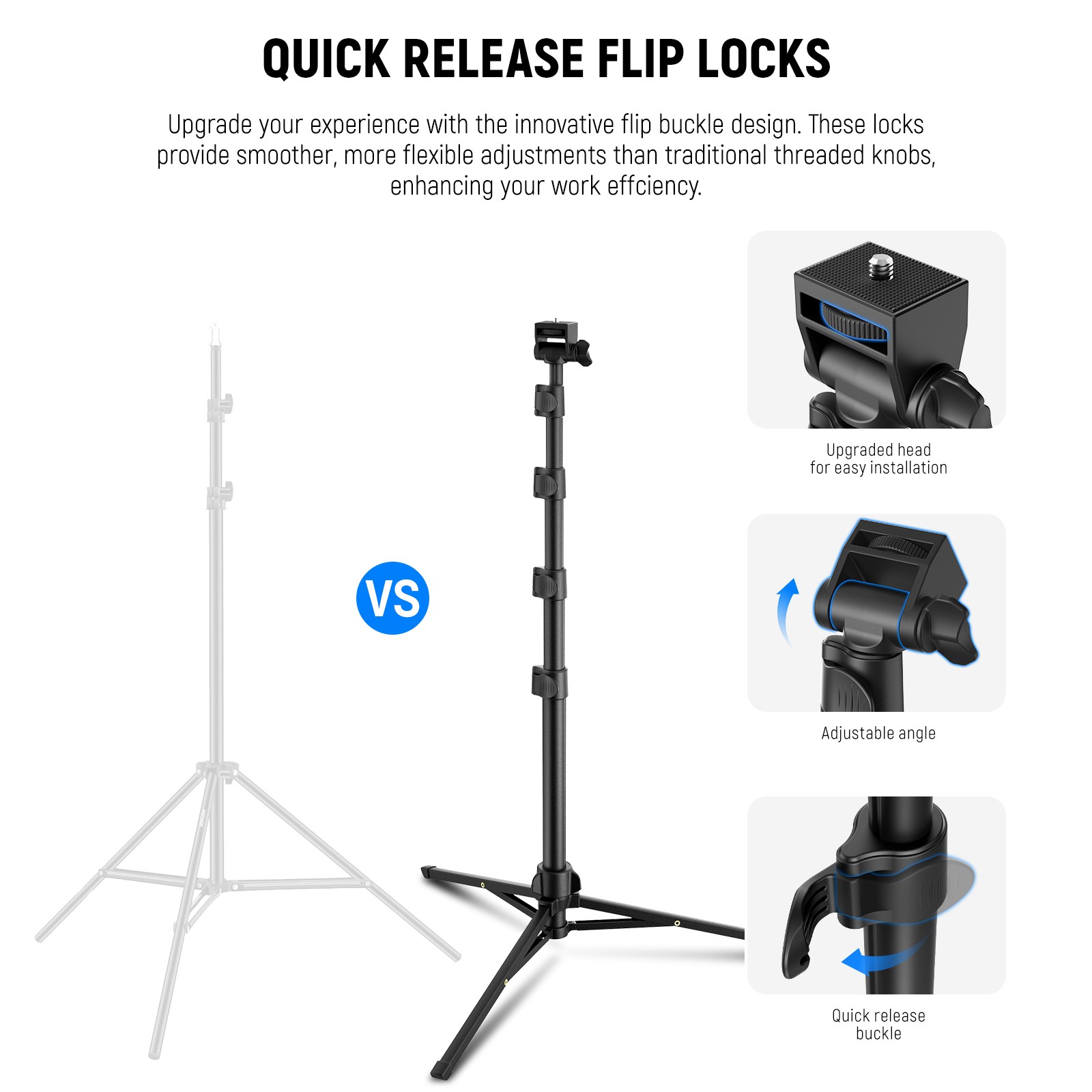NEEWER TS03D Phone Tripod w/Remote, 66" for iPhone/Camera, Video Recording