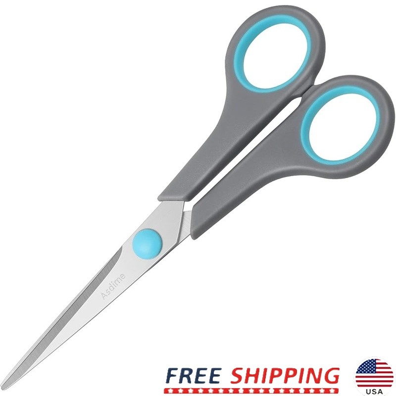 6.4 Inch Stainless Steel Blades Soft Grip Scissors Home Office School Use