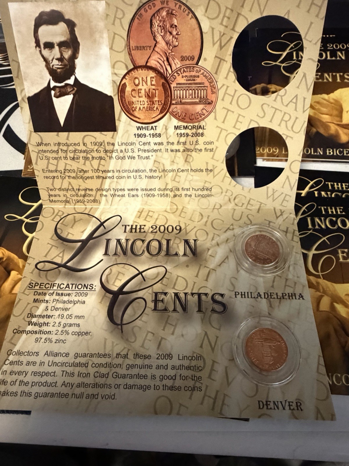 THE LINCOLN CENT -2009 BICENTENNIAL PROGRAM P & D MINT Set Free Shipping
