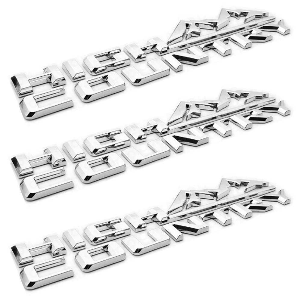 3PCS Chrome High Country Emblem Fender Door Tailgate Badge For Tahoe Silverado