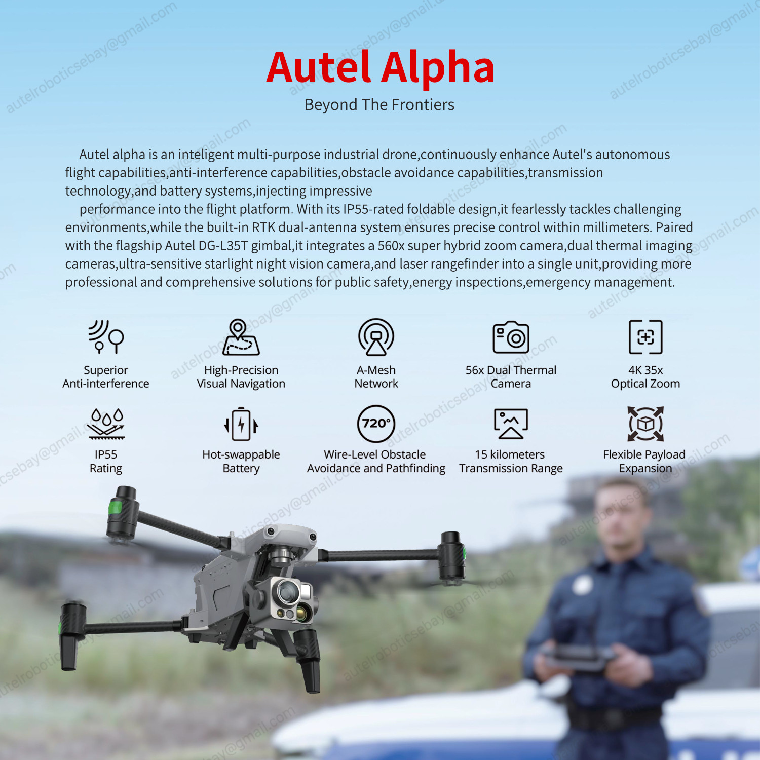 Autel Alpha Drone L35T Gimbal Multipurpose Industrial Application No Tariffs