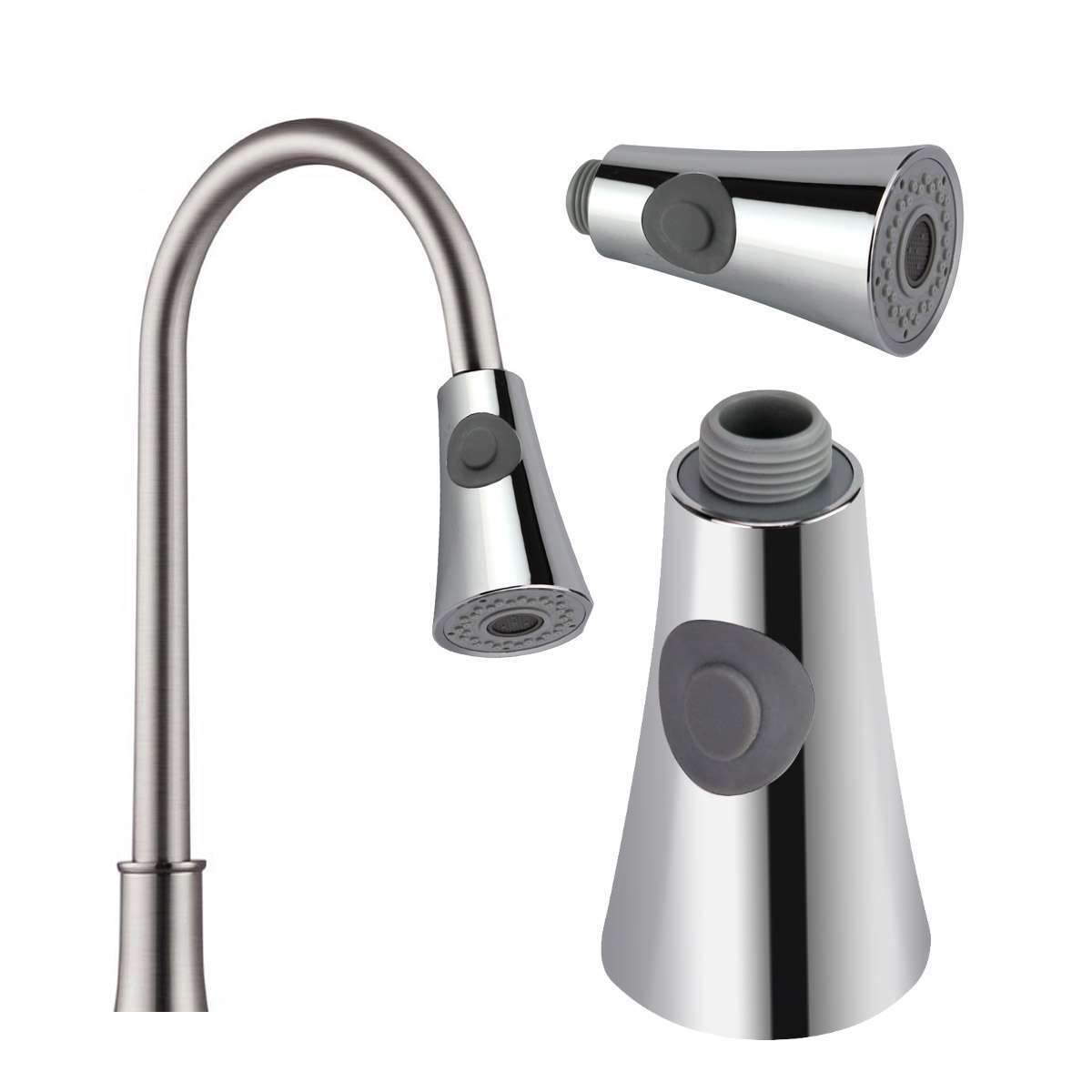 Kitchen Sink Pull Down Faucet Sprayer Pull Out SprayHead Replacement Head Sliver