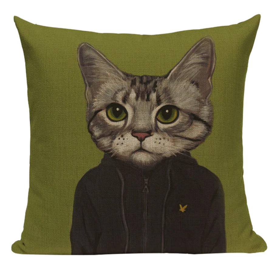 Cat Turtleneck CAT4 Cushion Pillow Cover Cartoon Pet Feline Animal Formal Wear