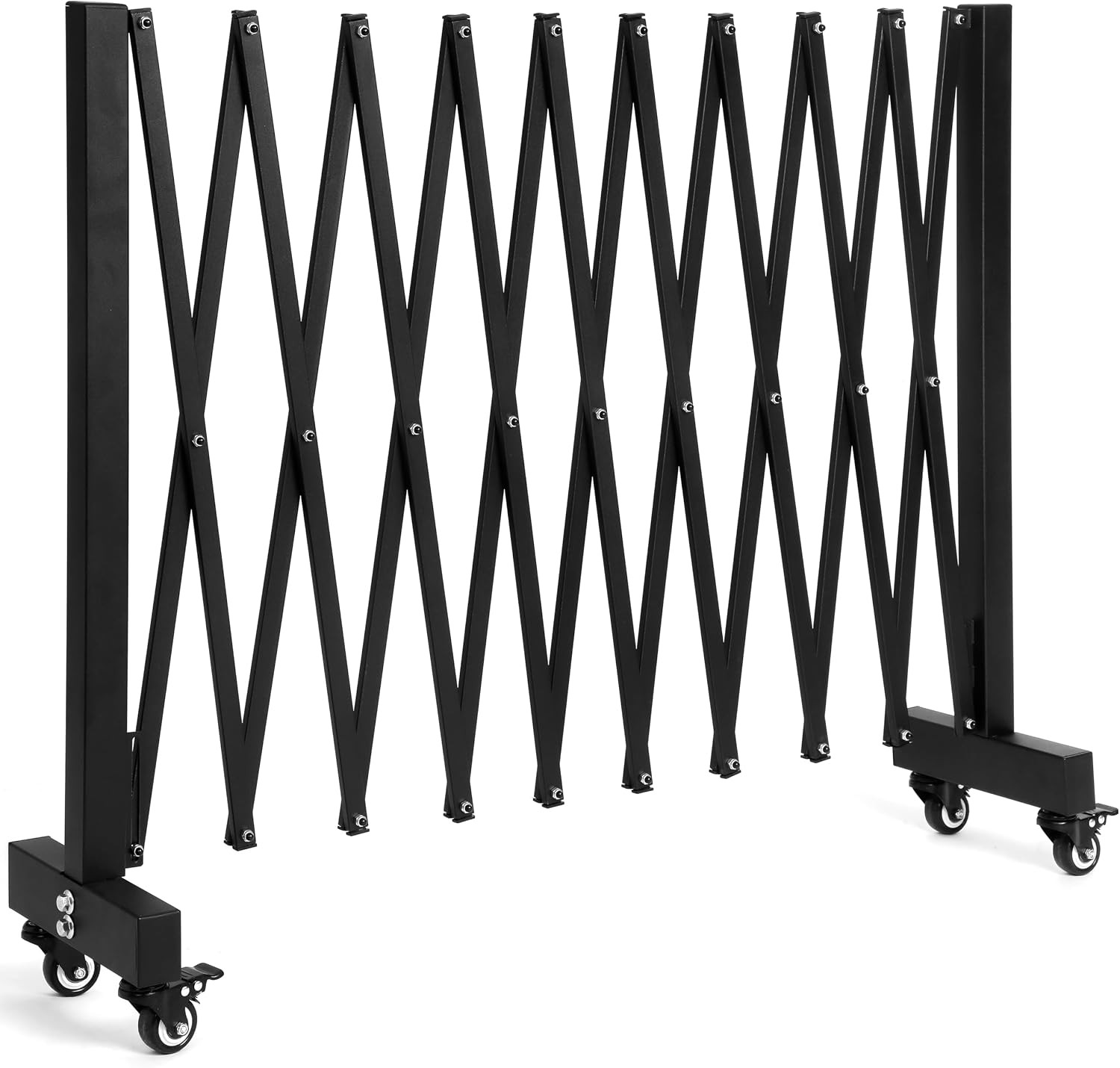 11.5FT Expandable Barricade Gate, Expandable Metal Barricade Gate Alloy Fence wi