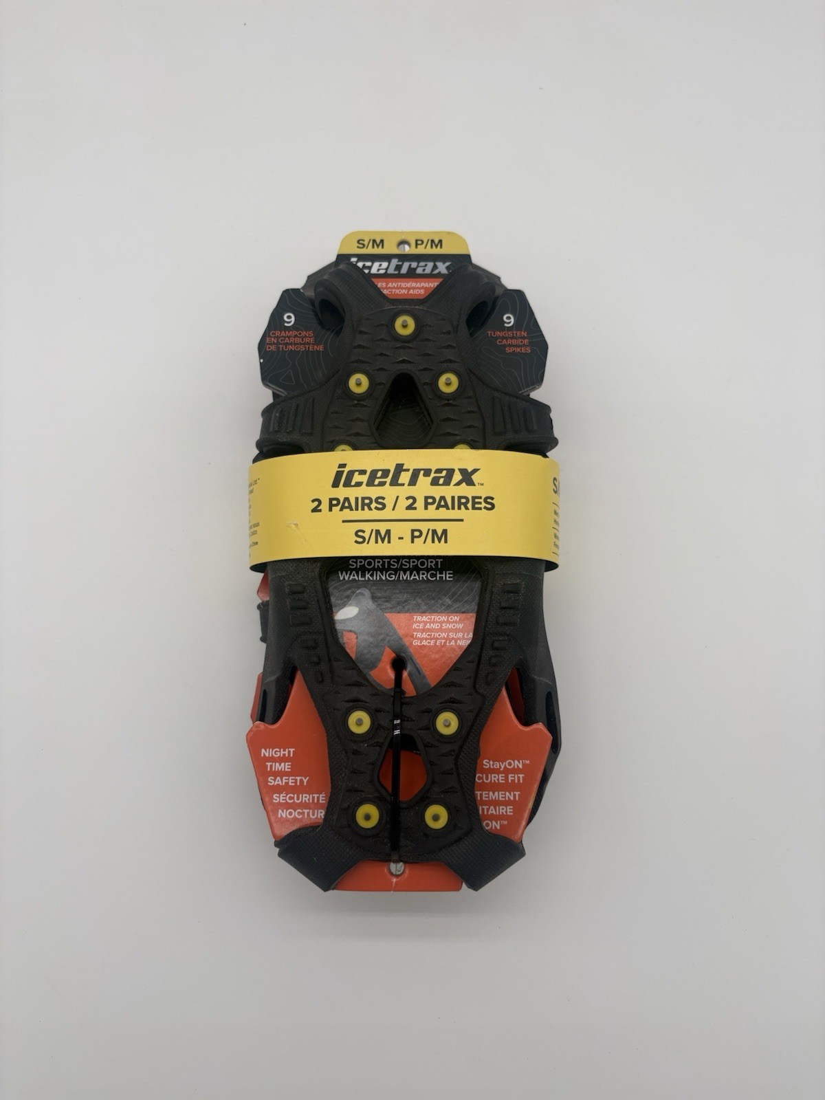 NEW Ice Trax S/M Stay On Toe Cap Traction Aids For Snow & Ice 2 Pairs