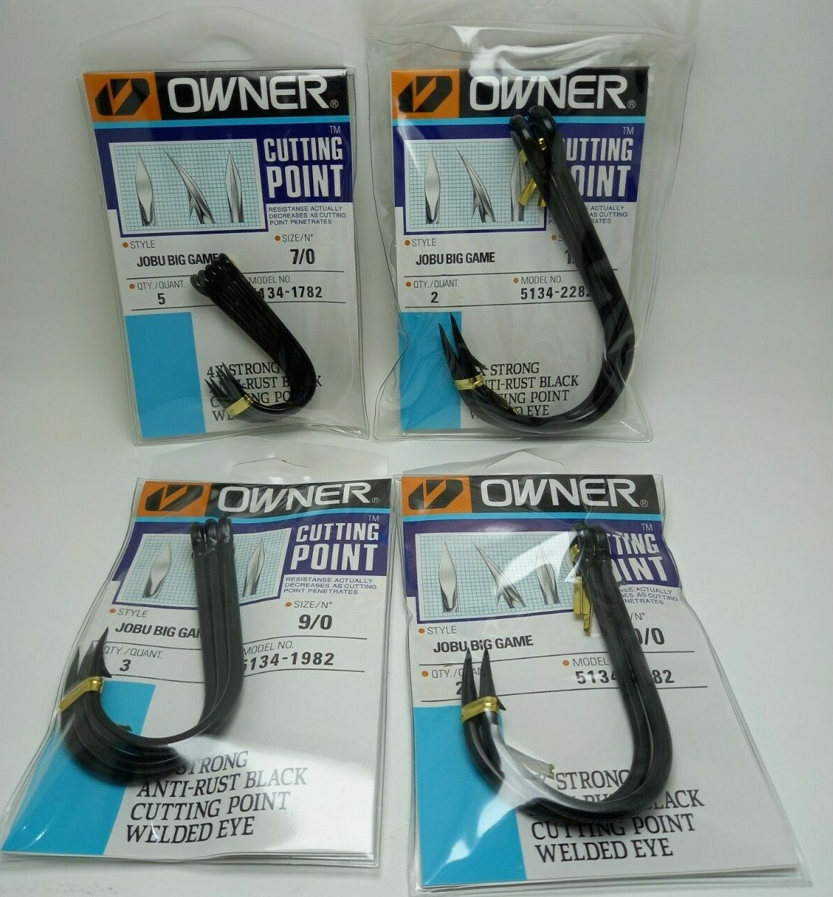 1pk Owner Cutting Point Jobu Big Game Fishing Hook Model 5134 Choose Size