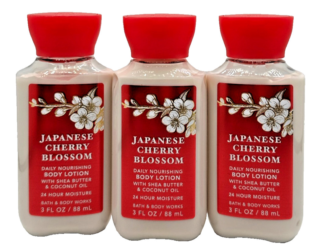 NEW Bath & Body Works Lot of 3 Bottles Japanese Cherry Blossom Daily Lotion 3 oz