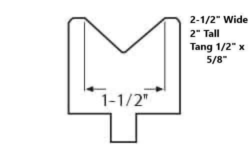 1-1/2" x 48" Long, Vee, 85 Degree, Polyurethane Press Brake Die, 75 D Durometer