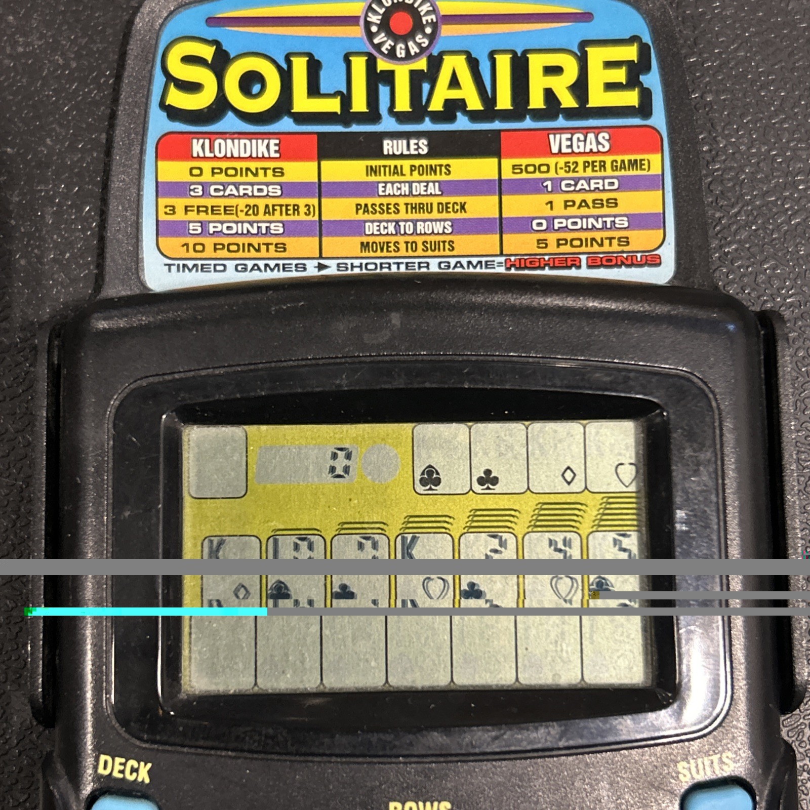 Radica Electronic HandHeld Solitaire Game Model 3620 Tested Excellent