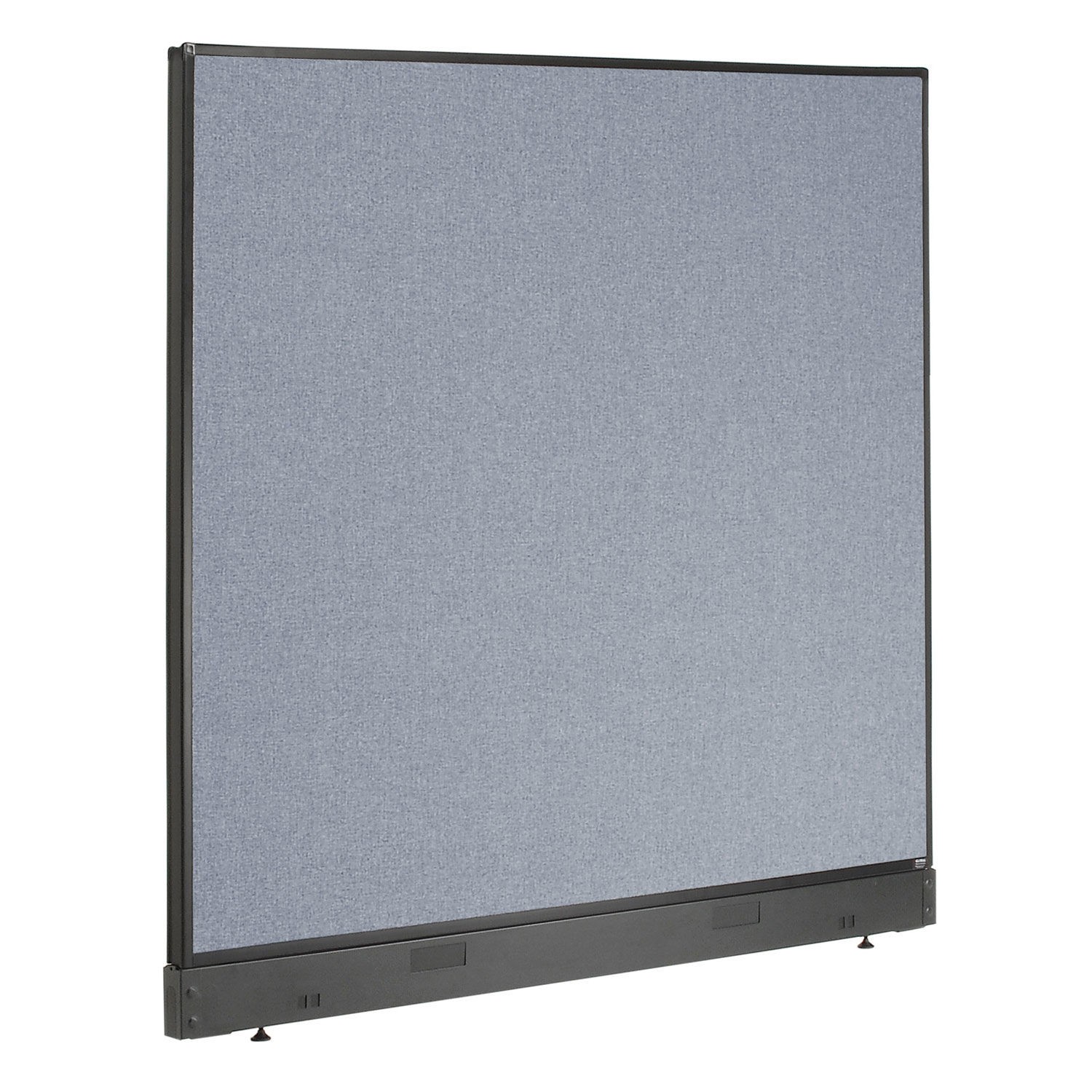 60-1/4"W x 46"H Office Partition Panel with Pass-Thru Cable Blue