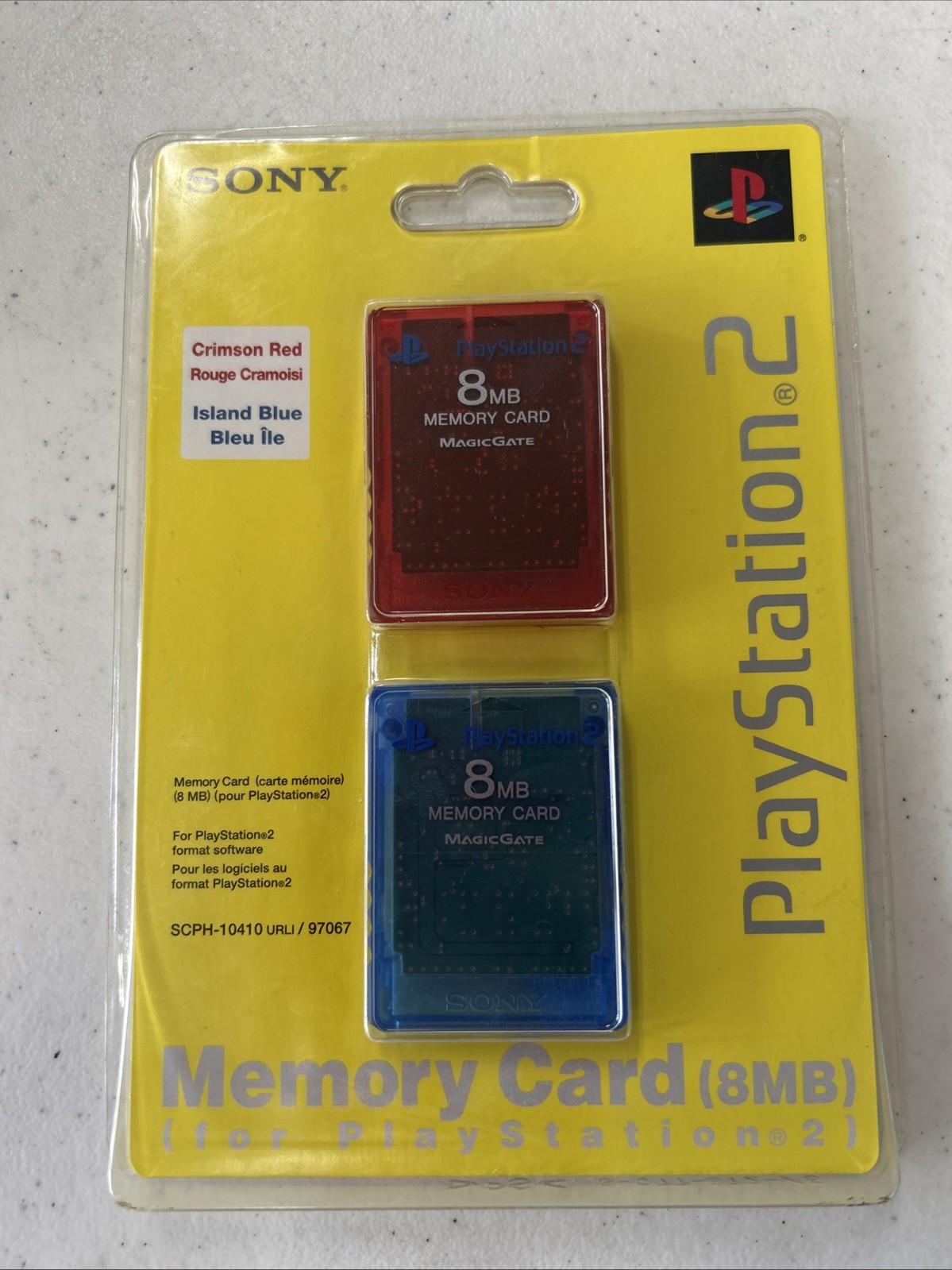 Sony OEM Memory Card 8MB 2 Pack Red / Blue - PlayStation 2 PS2 Brand New Sealed
