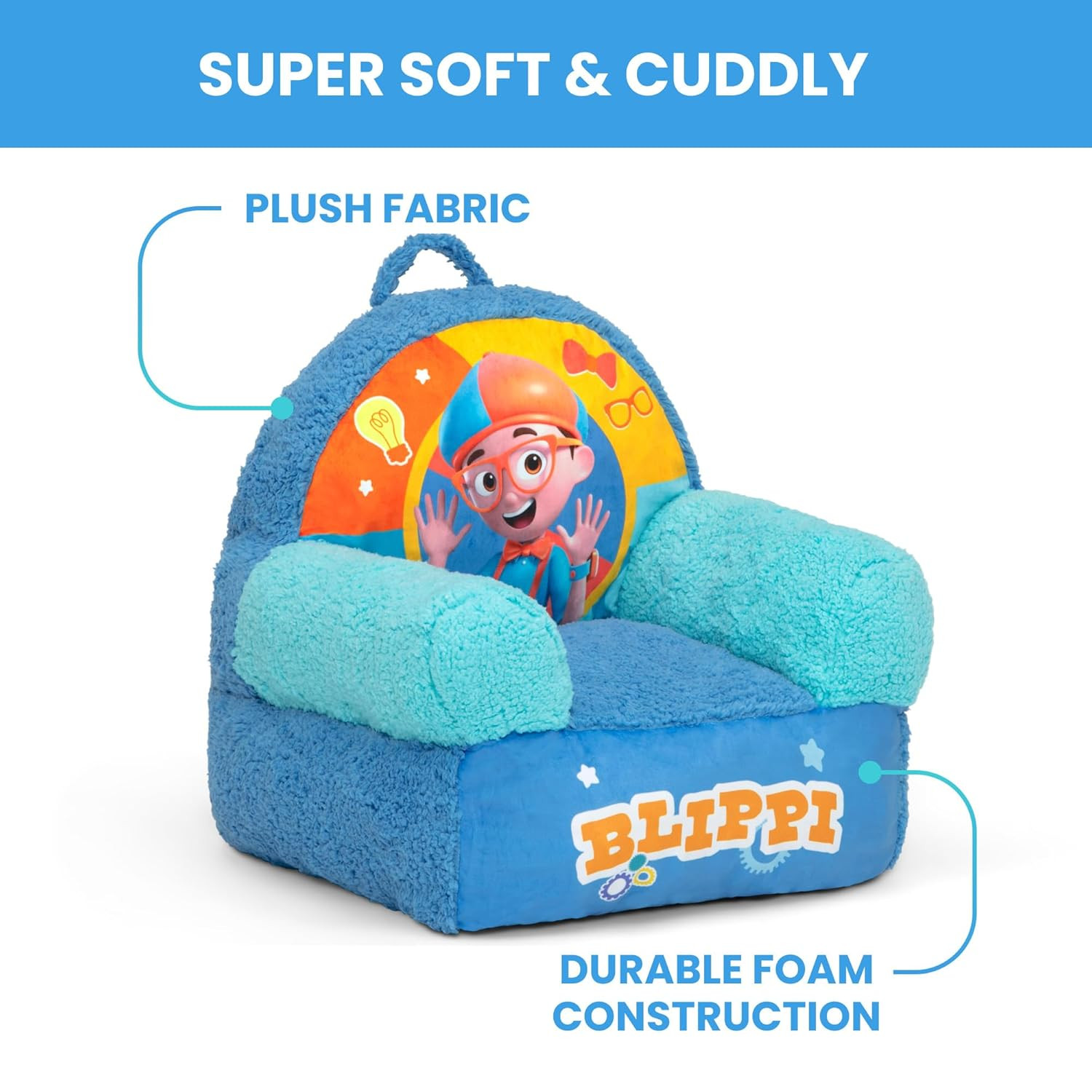 - Blippi Cozee Buddy Kids Chair, Blue