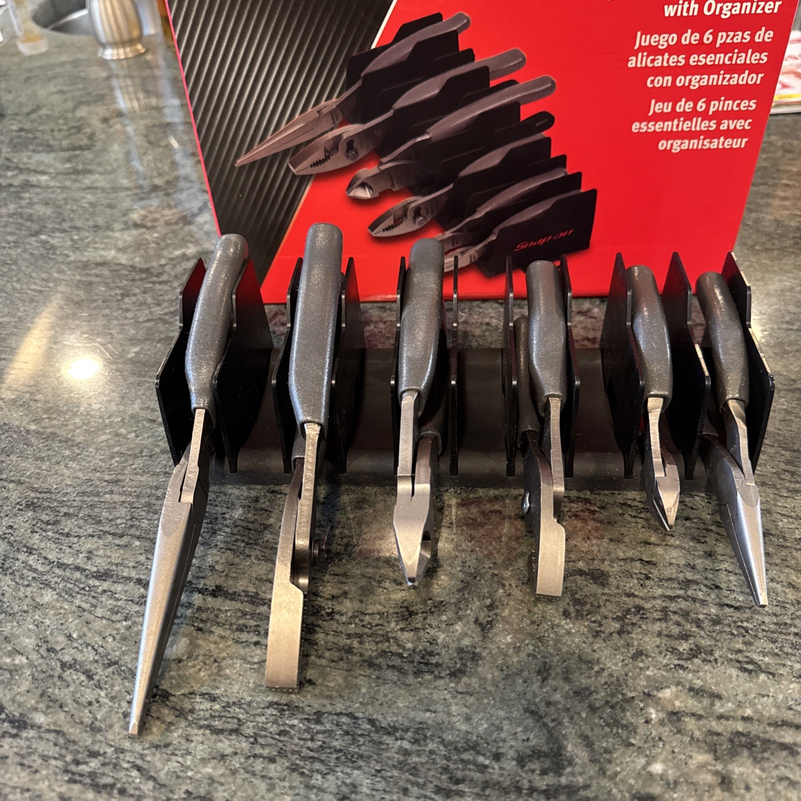 Snap On pl600es1rkdt 6 pc. plier cutter set in plastic tray dark titanium new