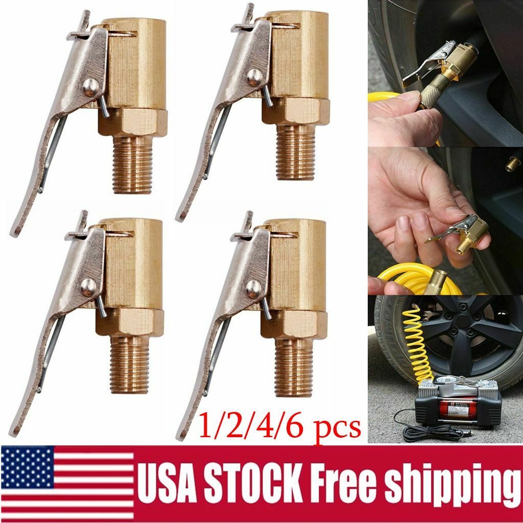 Air Chuck Open Flow Straight Lock On Nozzle with Clips for Tire Inflator
