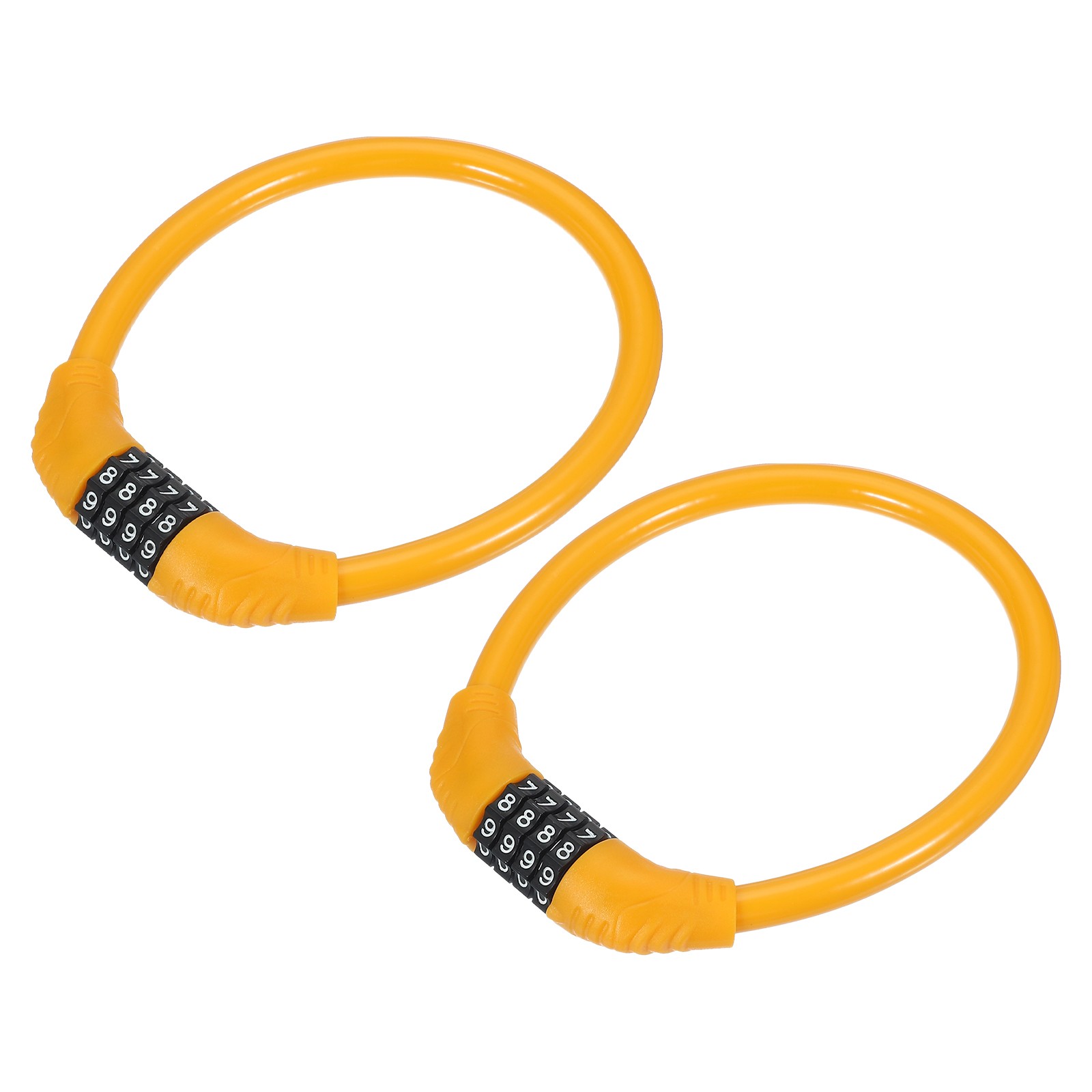 0.4 Feet Bike Lock Cable, 4 Digit Resettable Cable Lock Orange 2 Pack