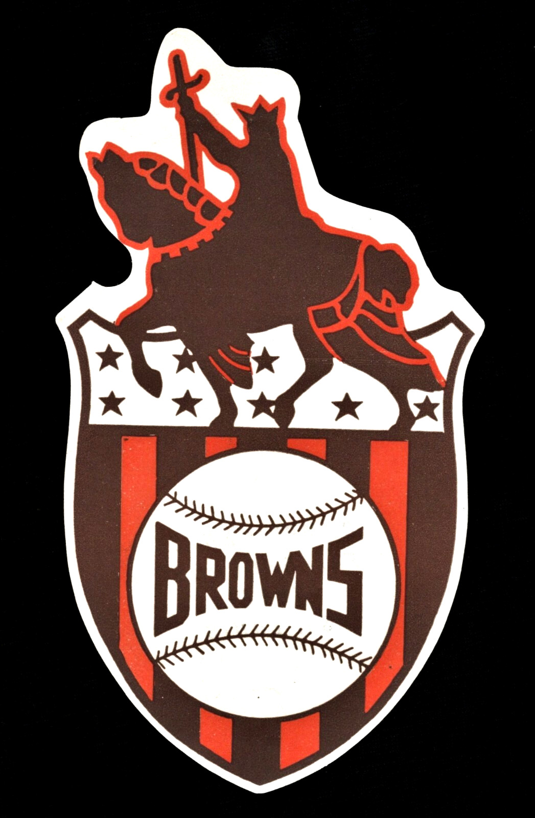 NOT a Repro! 1940s ST. LOUIS BROWNS *Vintage Baseball Sticker* Sportsman's Park