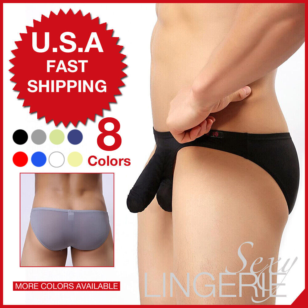 Men's Male Pouch Bikini Briefs Sleeve Penis Underwear Shorts Lingerie Underpants