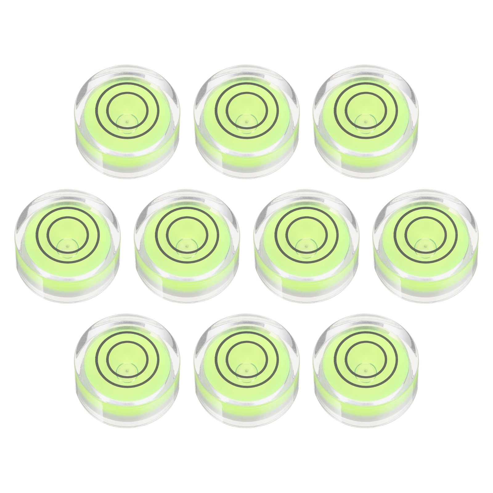 10pcs Round Bubble Level 20x9mm Mini Circular Bullseye Spirit Levels Green