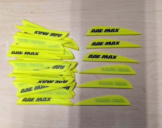 100 AAE Max Stealth 2.7" YELLOW Vanes arizona archery equipment arrow fletching