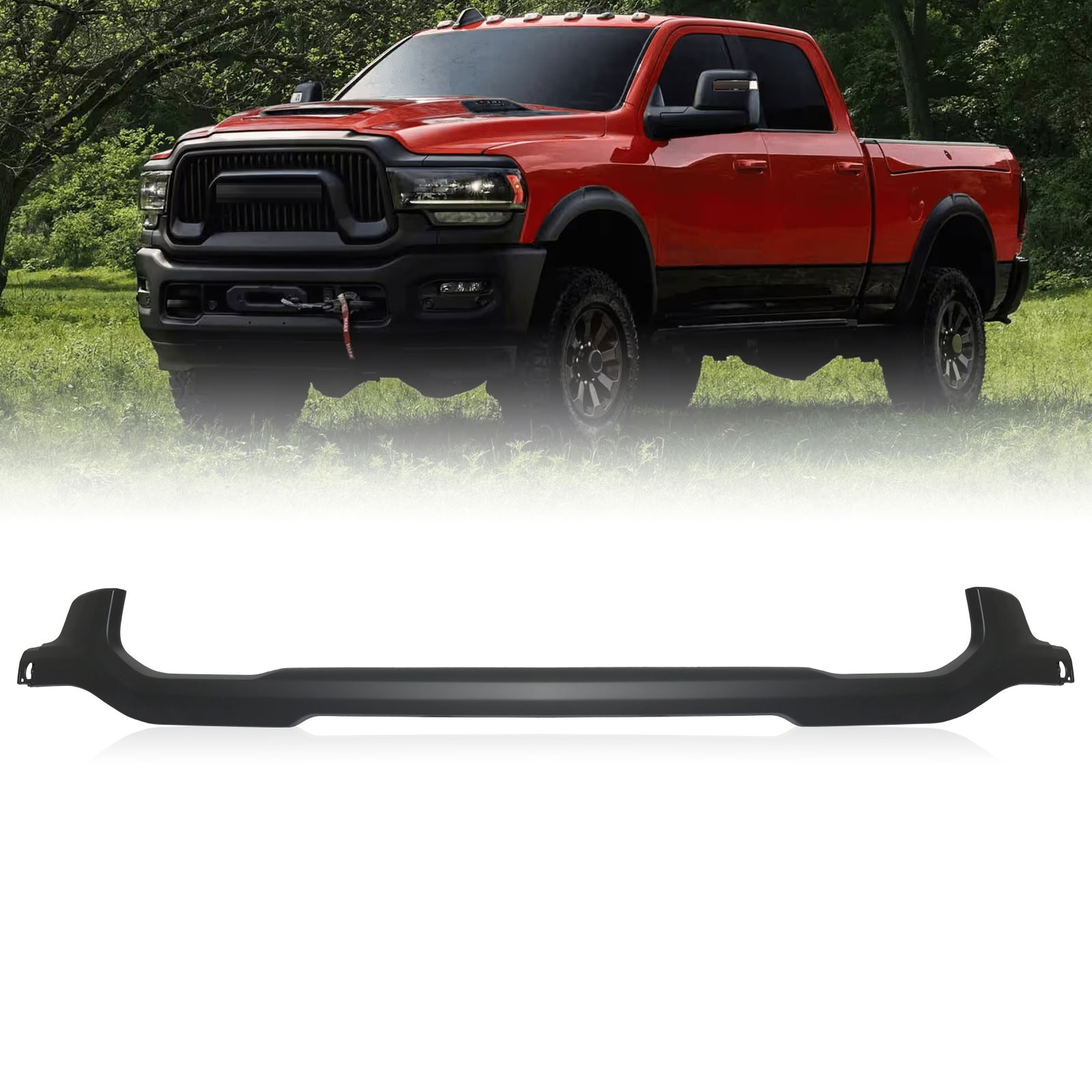 Front Lower Grille Molding Trim Matte Black For Dodge Ram 2500 3500 2019-2024