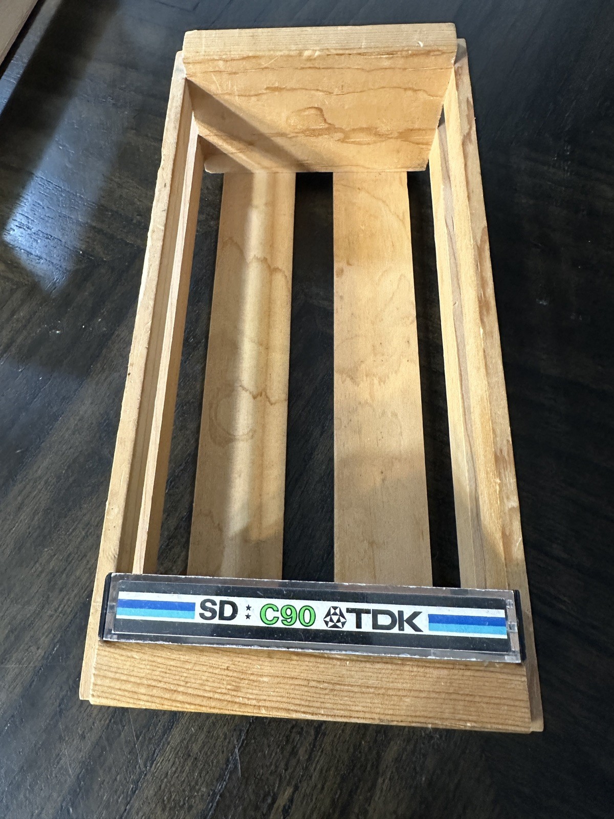 Wooden Cassette Tape holder Napa Valley Holds 16 Tapes 9" x 4 1/2"
