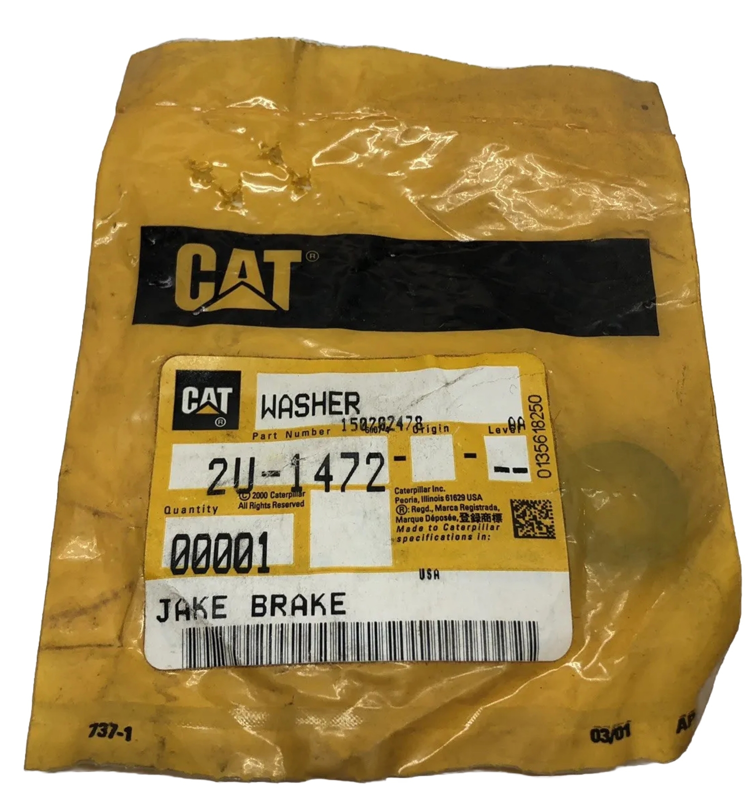 Caterpillar (Cat) 2U-1472 or 2U1472 Washer