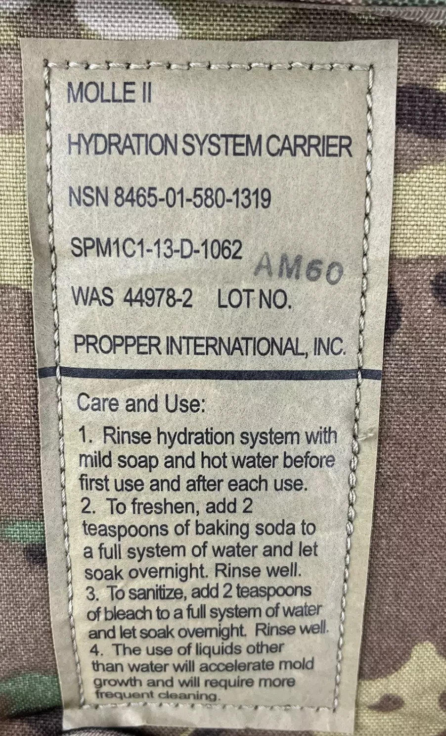 Multicam Hydration System Carrier W/ G.I. Bladder - Used Good *mocinc.1982*