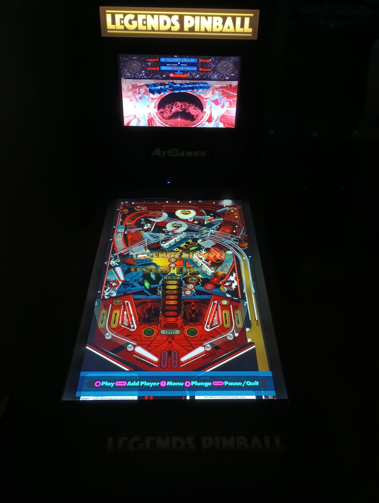 Atgames Legends Pinball 22 Tables Upgraded Control Panel WIFI Great Condition
