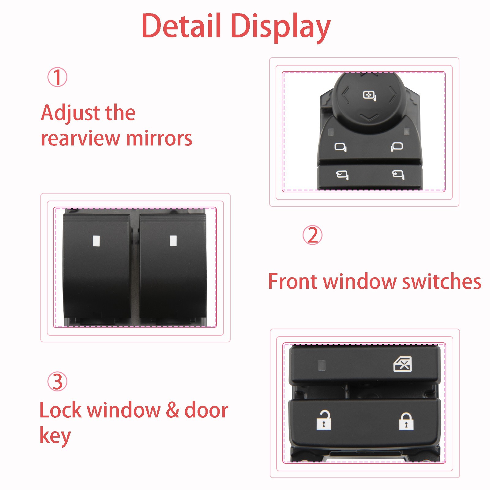 Power Window Switch Driver Side for 2007-2013 Chevy Silverado 20835553