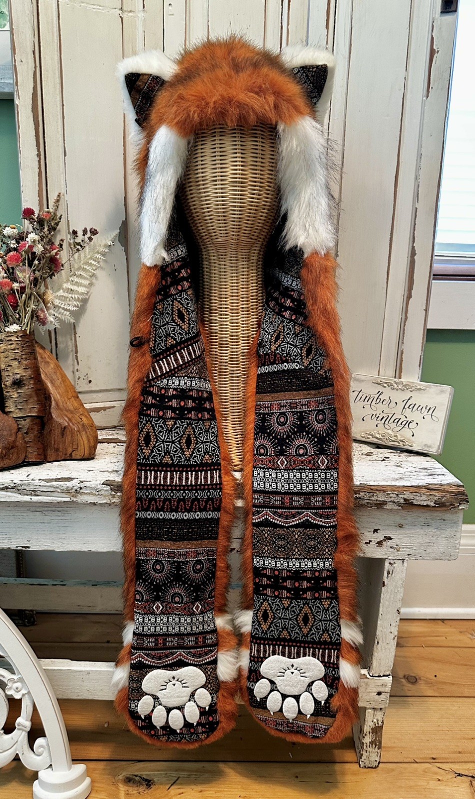 SpiritHoods Asian Tribal Red Panda Spirit Hood Rave Hat Jungle Bear Zoo Kawaii