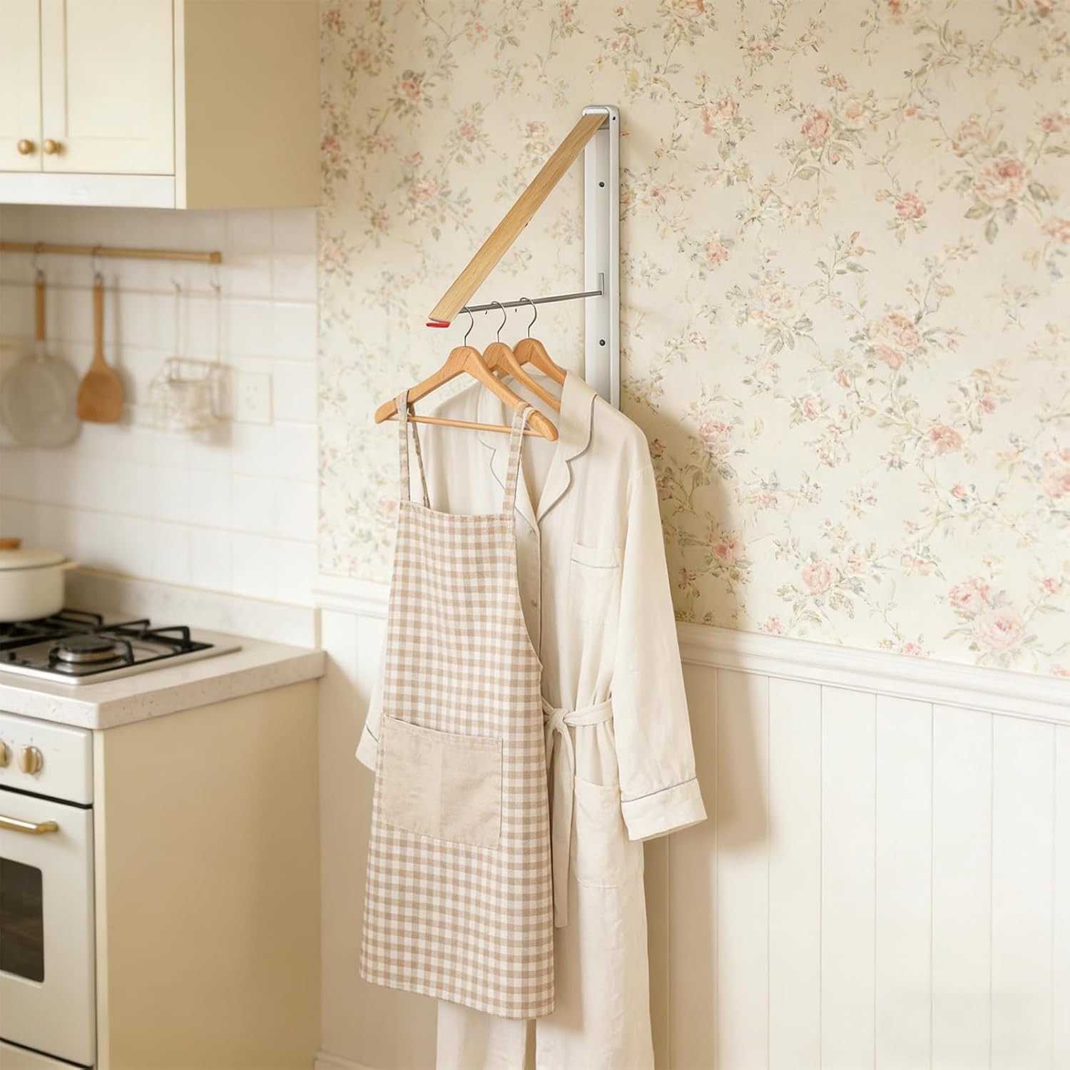 Clothes Drying Rack Wall Mounted for Laundry, Retractable & Foldable Clothes Han